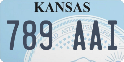 KS license plate 789AAI