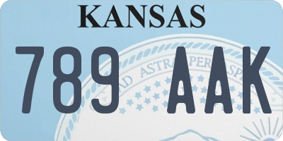 KS license plate 789AAK