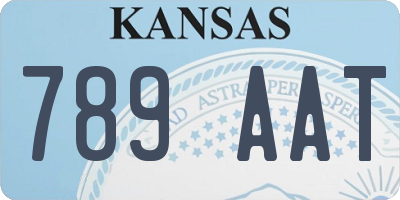 KS license plate 789AAT