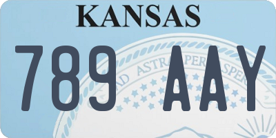 KS license plate 789AAY