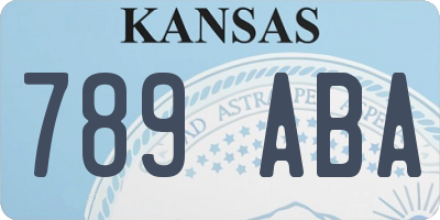 KS license plate 789ABA
