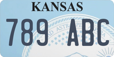 KS license plate 789ABC