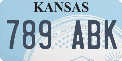 KS license plate 789ABK
