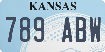 KS license plate 789ABW