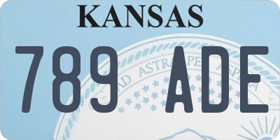 KS license plate 789ADE