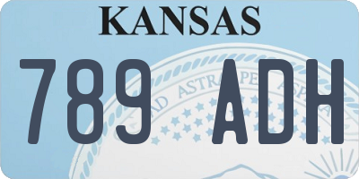 KS license plate 789ADH