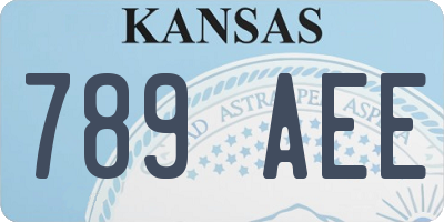 KS license plate 789AEE