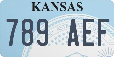 KS license plate 789AEF