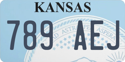 KS license plate 789AEJ