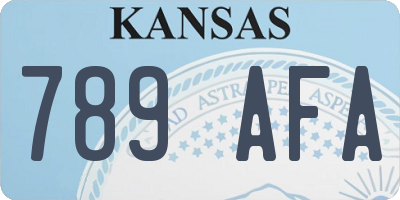 KS license plate 789AFA
