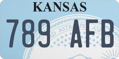 KS license plate 789AFB