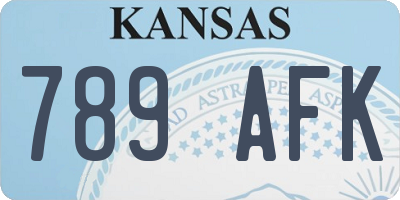 KS license plate 789AFK
