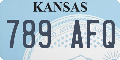 KS license plate 789AFQ