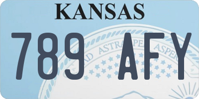 KS license plate 789AFY