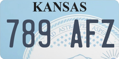 KS license plate 789AFZ