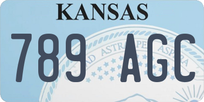 KS license plate 789AGC