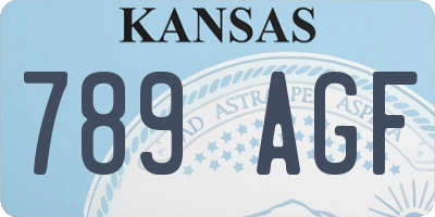 KS license plate 789AGF