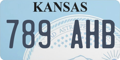 KS license plate 789AHB