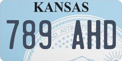 KS license plate 789AHD