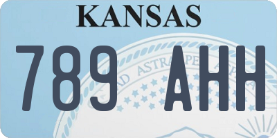 KS license plate 789AHH