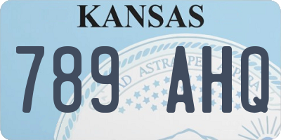 KS license plate 789AHQ