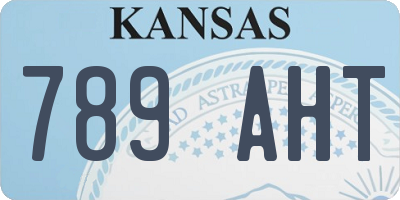 KS license plate 789AHT