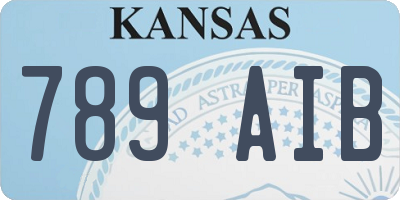 KS license plate 789AIB