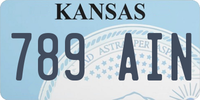 KS license plate 789AIN