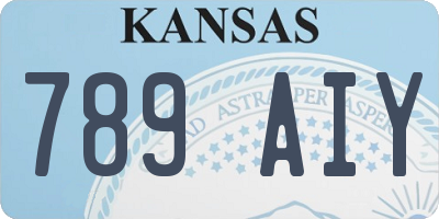 KS license plate 789AIY