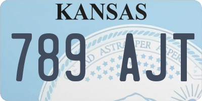 KS license plate 789AJT