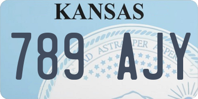 KS license plate 789AJY