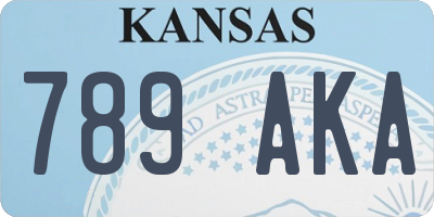 KS license plate 789AKA