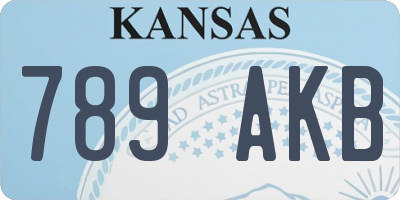 KS license plate 789AKB