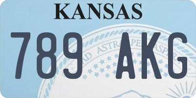 KS license plate 789AKG