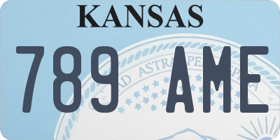 KS license plate 789AME