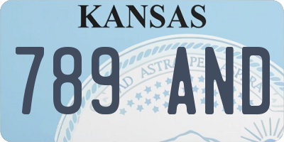 KS license plate 789AND