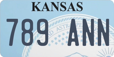 KS license plate 789ANN