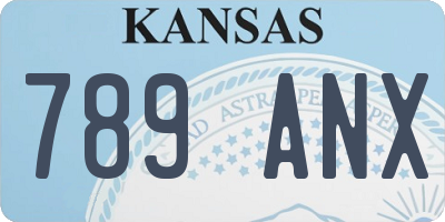 KS license plate 789ANX