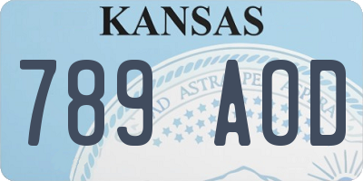 KS license plate 789AOD
