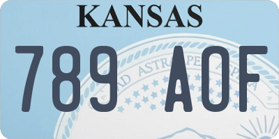 KS license plate 789AOF
