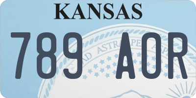 KS license plate 789AOR