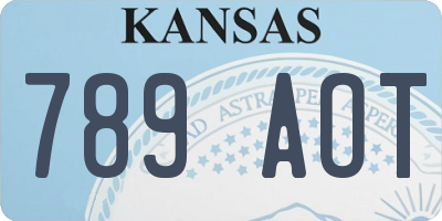 KS license plate 789AOT