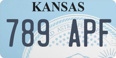 KS license plate 789APF