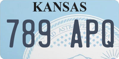 KS license plate 789APQ