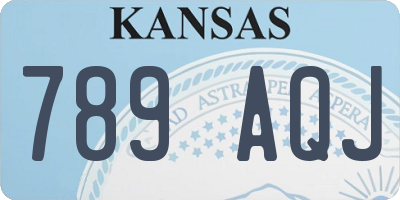 KS license plate 789AQJ
