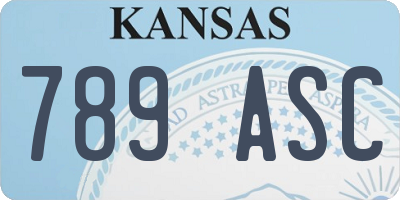 KS license plate 789ASC