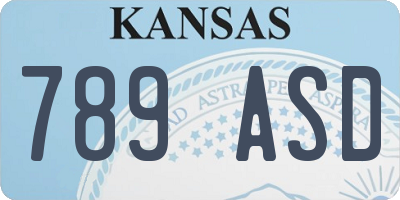 KS license plate 789ASD
