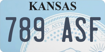 KS license plate 789ASF