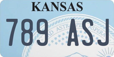 KS license plate 789ASJ