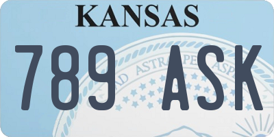 KS license plate 789ASK